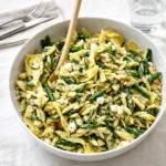 Orzo Salad with Asparagus in Mediterranean bowl