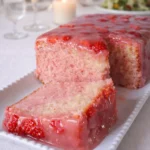 Strawberry Pound Cake with fresh strawberries