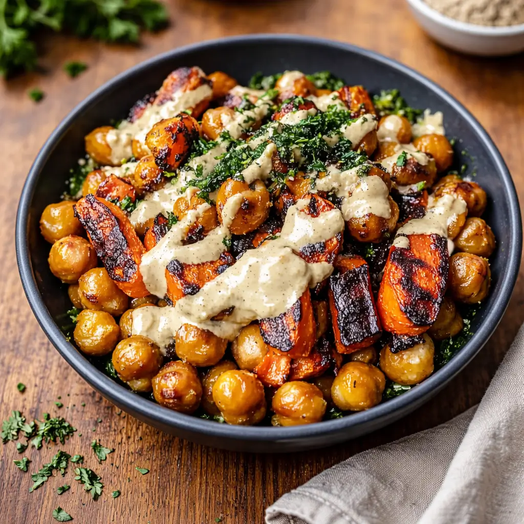 Roasted Carrot and Chickpea Bowl