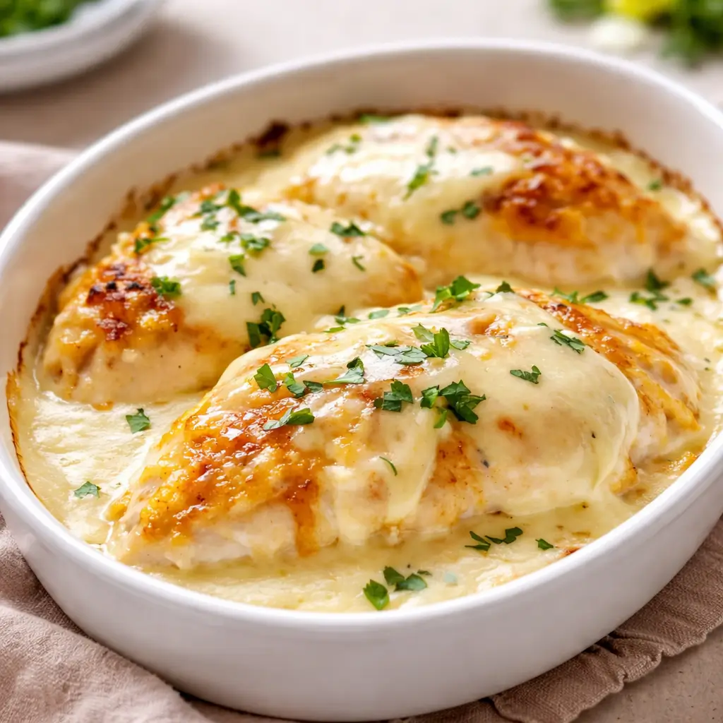 Smothered Cheesy Sour Cream Chicken