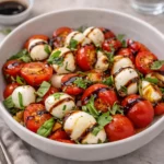 Best Caprese Salad Bowl with balsamic glaze and fresh basil