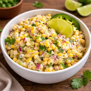 Healthy Street Corn Salad with Greek Yogurt in a bowl