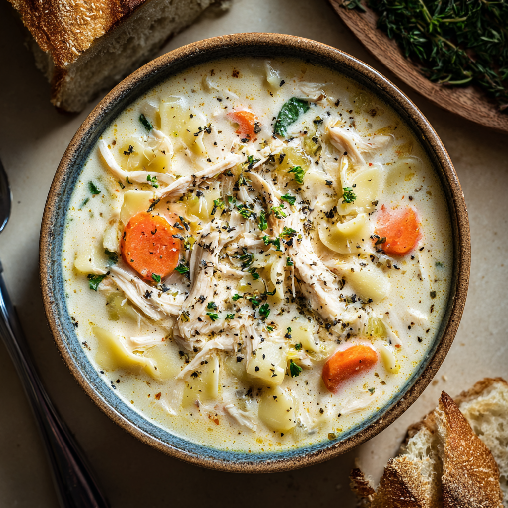 Crockpot Chicken Alfredo Soup
