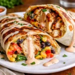 Delicious Southwest Chicken Wrap with avocado and black beans