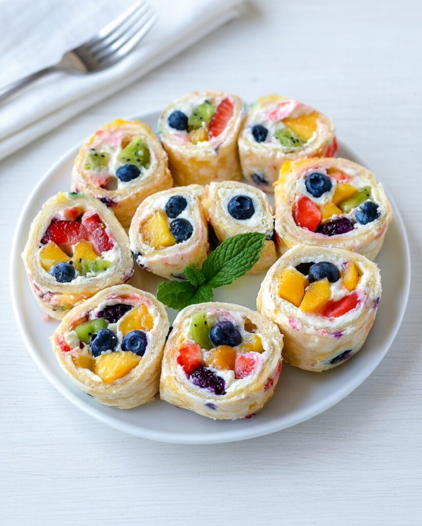 Cheesecake Fruit Salad Roll Ups Recipe