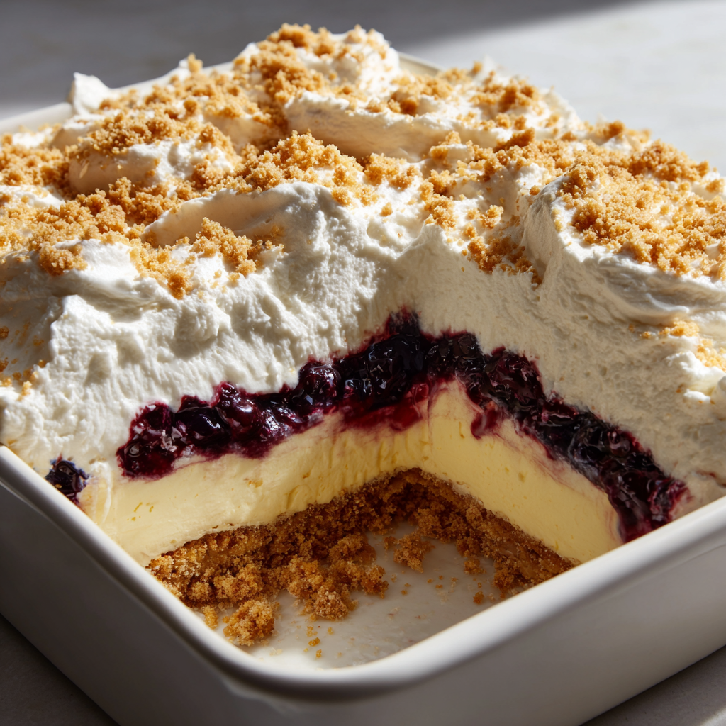 No Bake Lemon Blueberry Dessert