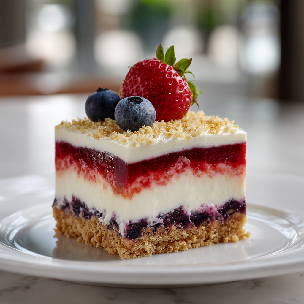 Red White and Blue Mixed Berry Dessert