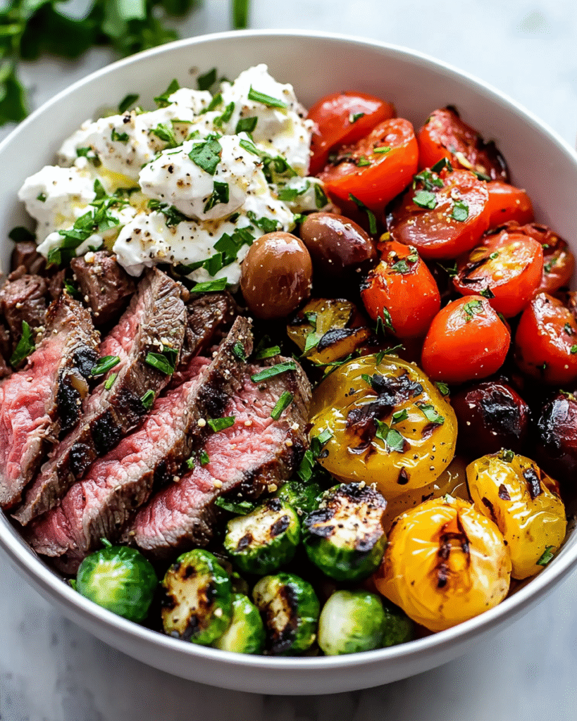 Easy Mediterranean Steak Bowl Recipe