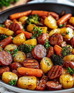 One-Pan Honey Garlic Kielbasa with Seasonal Veggies: Quick Family Meal
