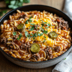 One-Pot Cheeseburger Orzo Skillet