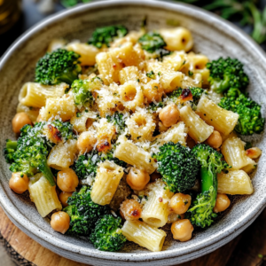 Broccoli Chickpea Pasta with Garlic Olive Oil: A Nourishing One-Pan Delight