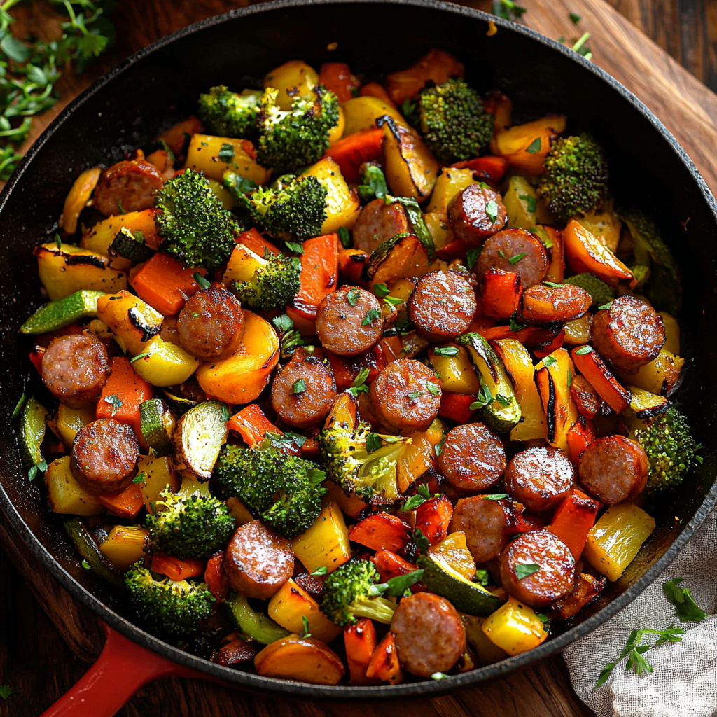 Sausage and Veggies Skillet - 30 Minute One-Pan Meal