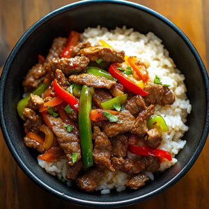 Beef and Pepper Rice Bowl