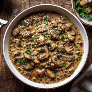 Creamy Lentil Mushroom Stroganoff – A Cozy Plant-Based Comfort Food Recipe