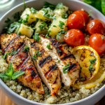 Lemon Herb Grilled Chicken Quinoa Bowl