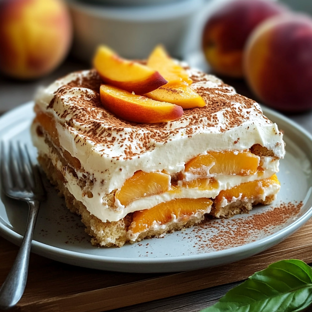 Delicious Peach Tiramisu