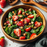 Strawberry Spinach Salad with Candied Hazelnuts