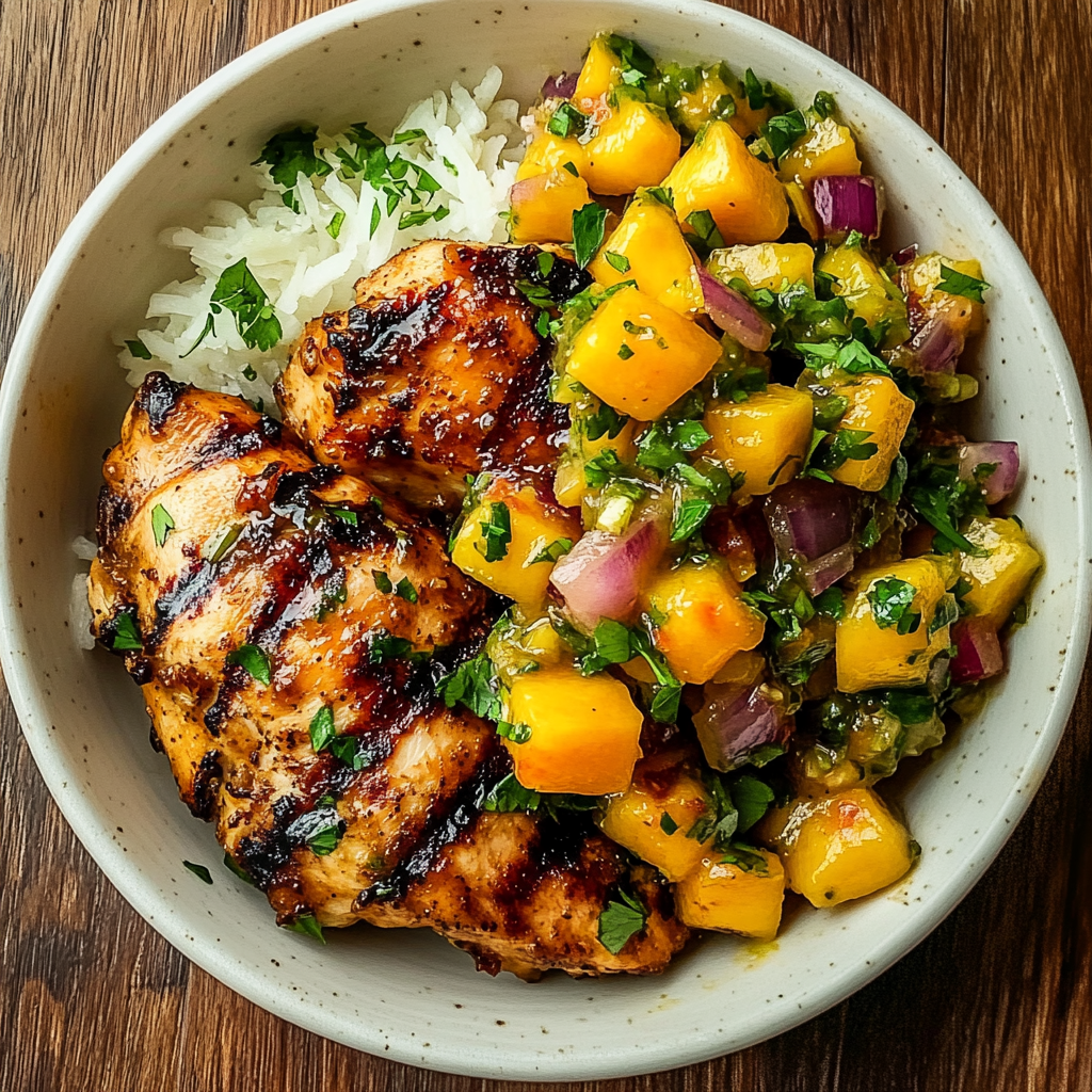 Honey Lime Chicken with Mango Salsa