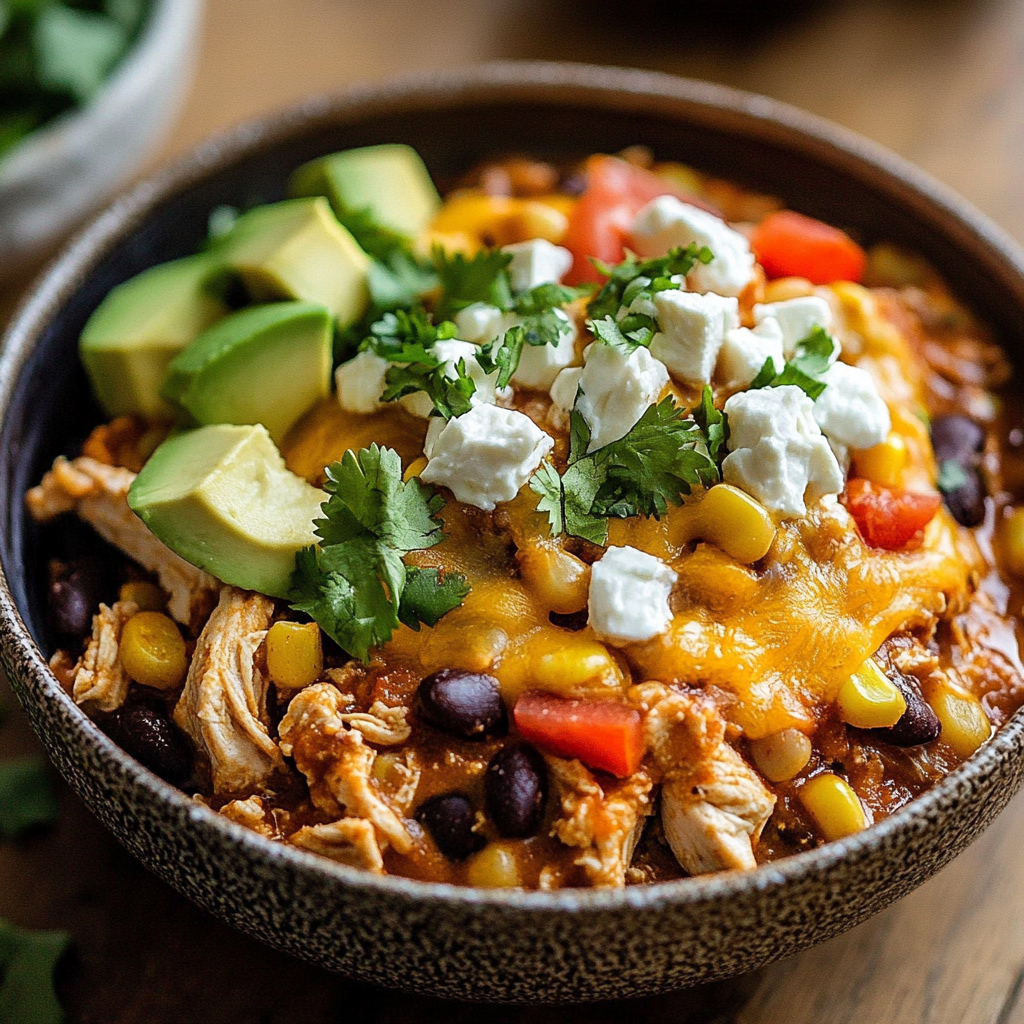 High-Protein Chicken Cottage Cheese Enchilada Bowls