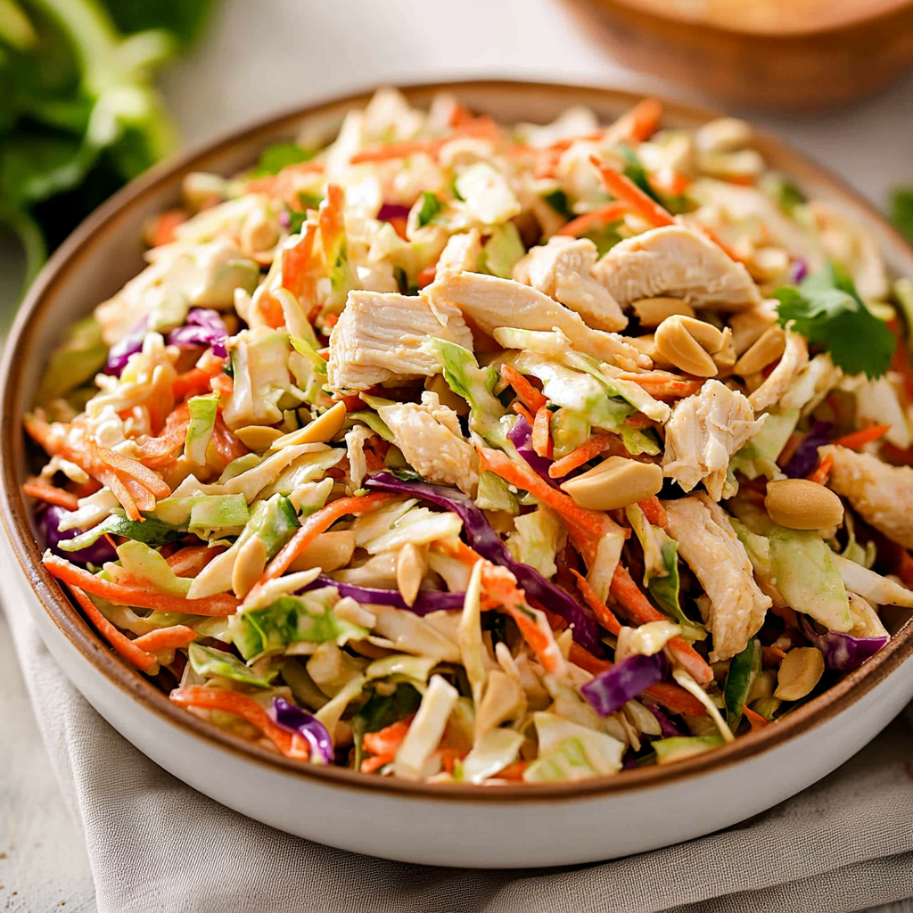 Thai Peanut Chicken Crunch Slaw Salad