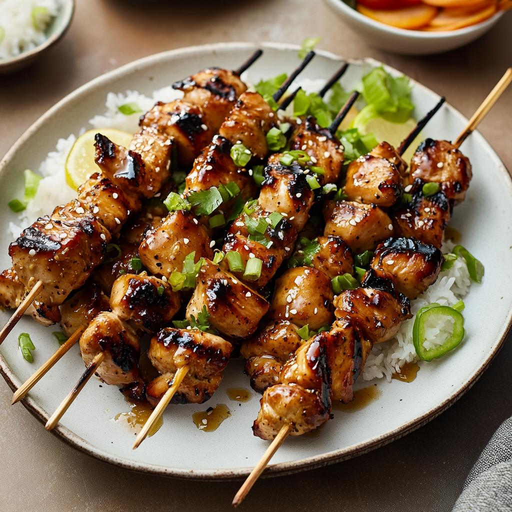 Honey Garlic Asian Chicken Kabobs