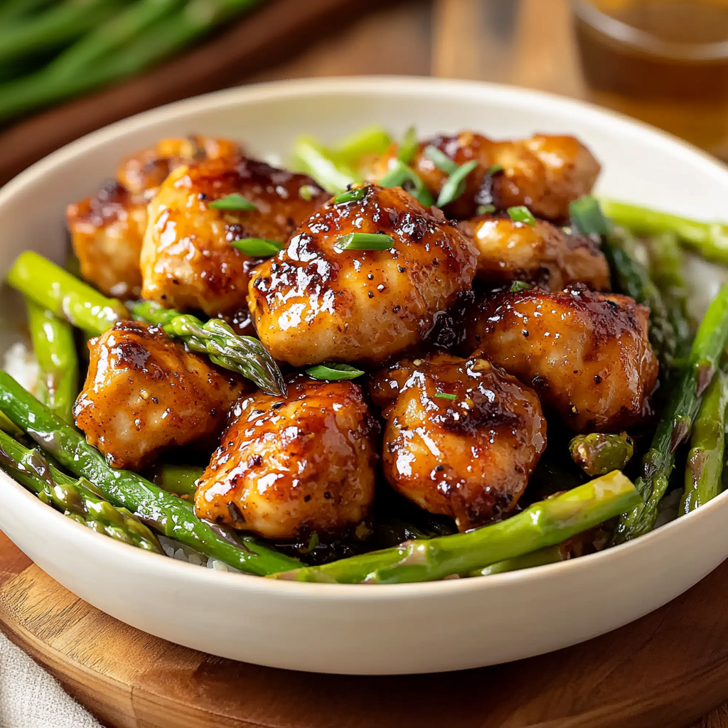 Homemade Honey Mustard Chicken with Asparagus