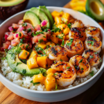 Delicious Shrimp and Avocado Bowls with Mango Salsa Recipe