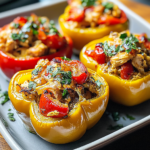 Mediterranean Chicken Stuffed Bell Peppers