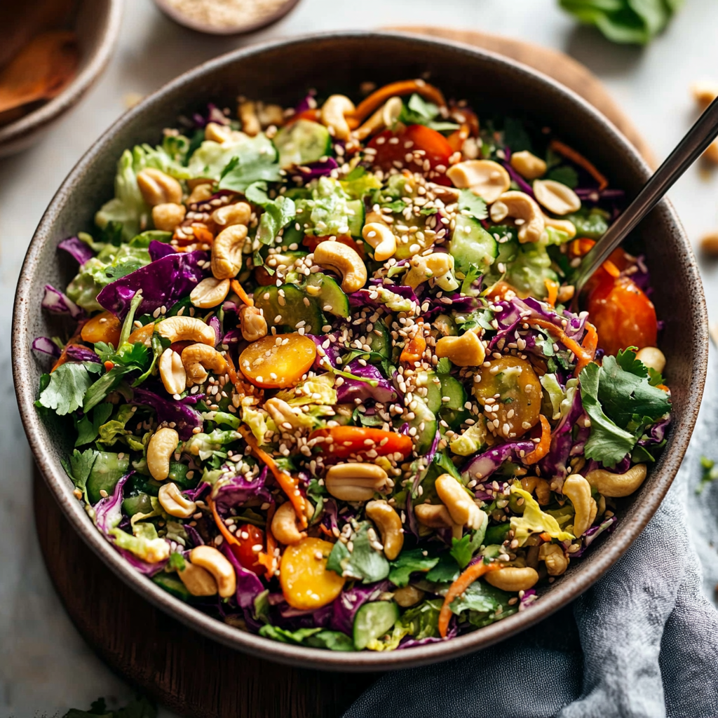 Cashew Crunch Salad with Sesame Dressing