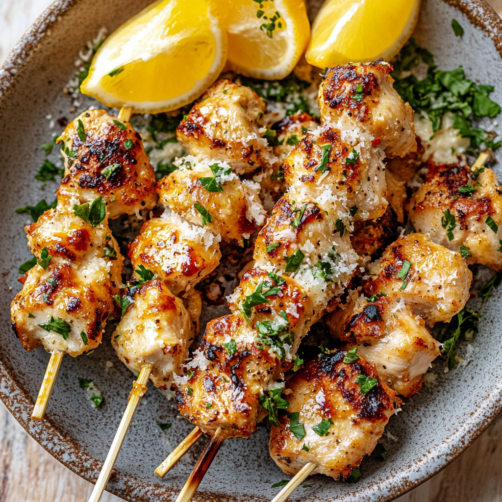 Garlic Parmesan Chicken Skewers: A Flavorful &amp; Easy Dinner Delight