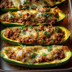 Zucchini Boats with Ground Beef