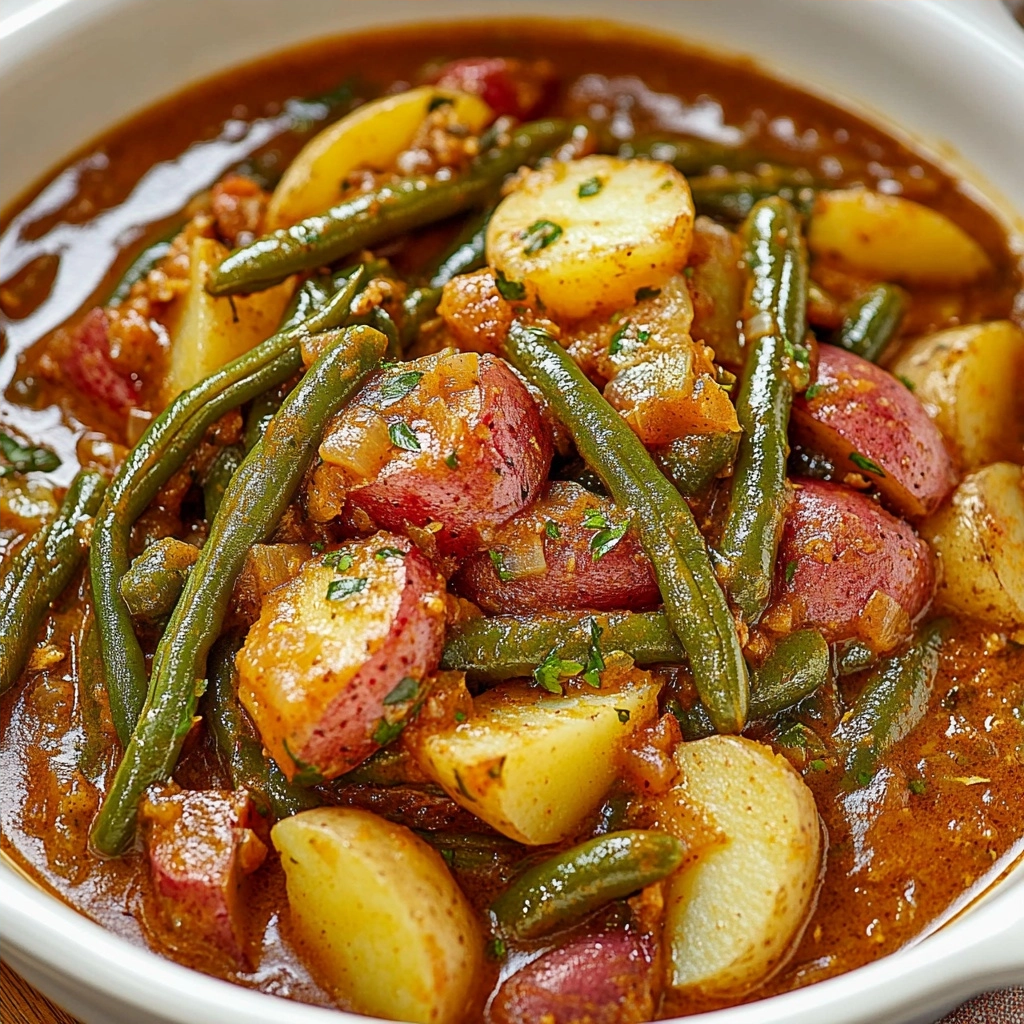Cajun Smothered Green Beans and Potatoes: A Soulful Southern Delight