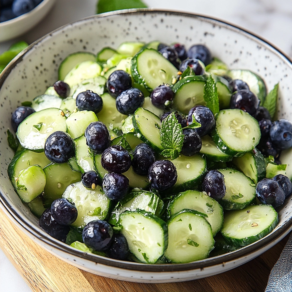 Refreshing Cucumber Blueberry Salad with Lemon-Honey Vinaigrette