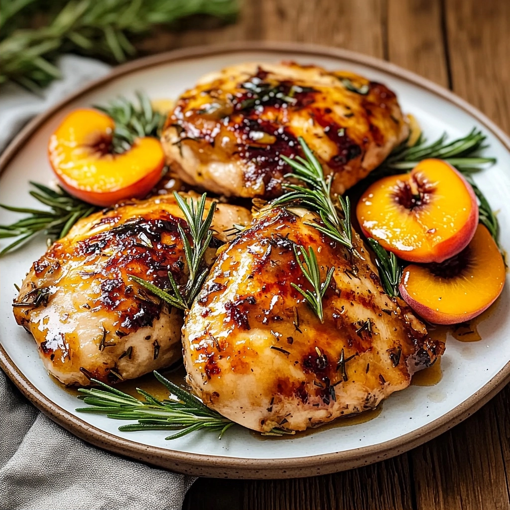 Rosemary Peach Glazed Chicken: A Sweet Savory Delight