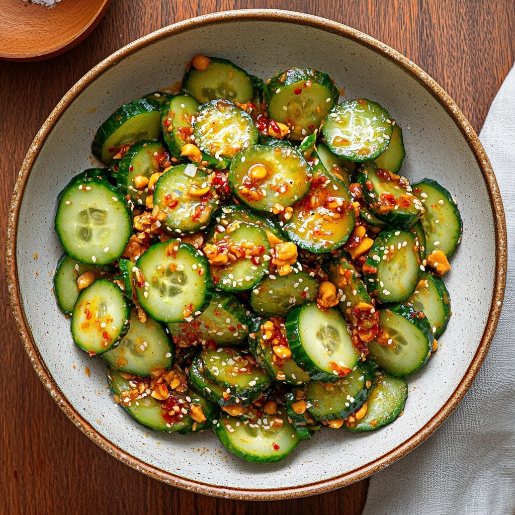 Peanut Chili Crisp Cucumber Salad: A Refreshing, Spicy Delight