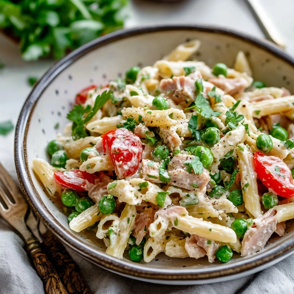 Healthy Tuna Pasta Salad with Peas