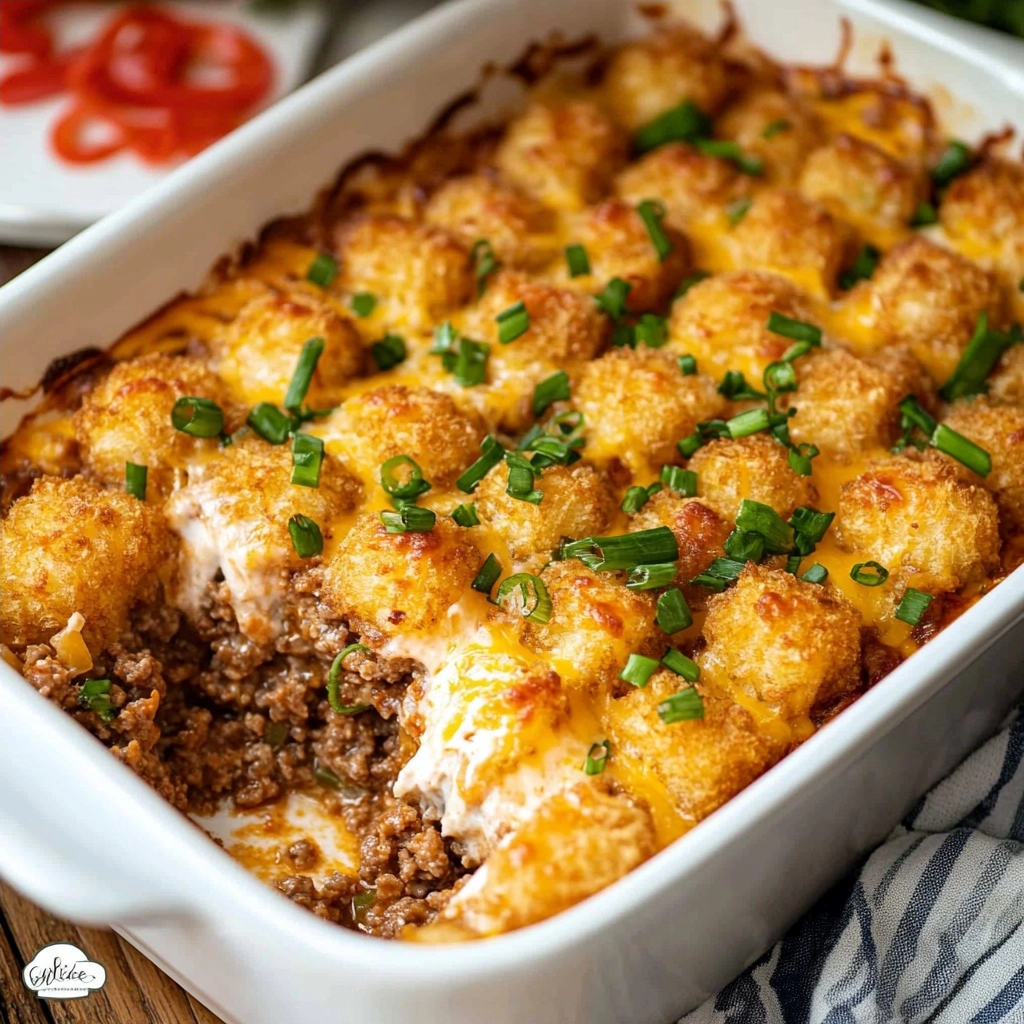 The Best Cheesy Tater Tot Casserole with Ground Beef (Easy Comfort Food!)