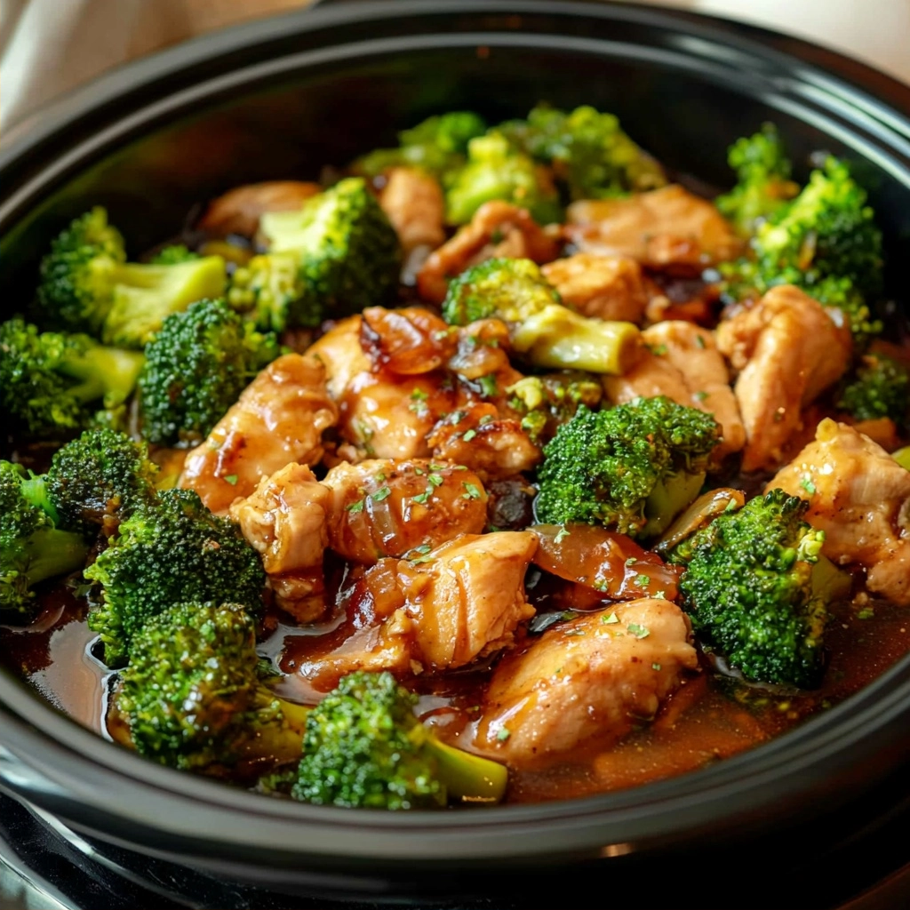 Crockpot Honey Garlic Chicken and Broccoli