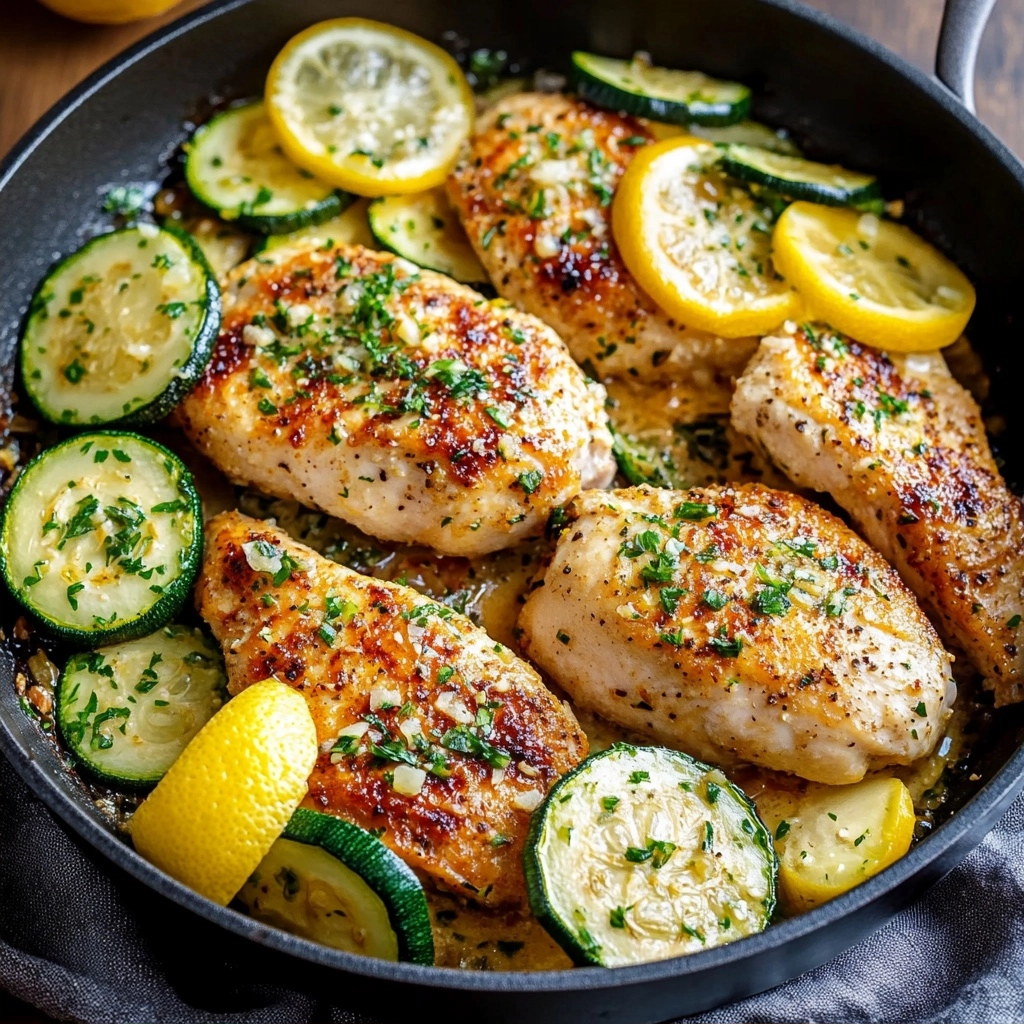 Skillet Lemon Parmesan Chicken with Zucchini