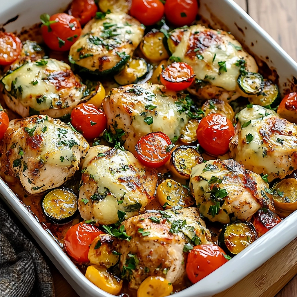 Mediterranean Chicken Zucchini Sheet Pan Delight