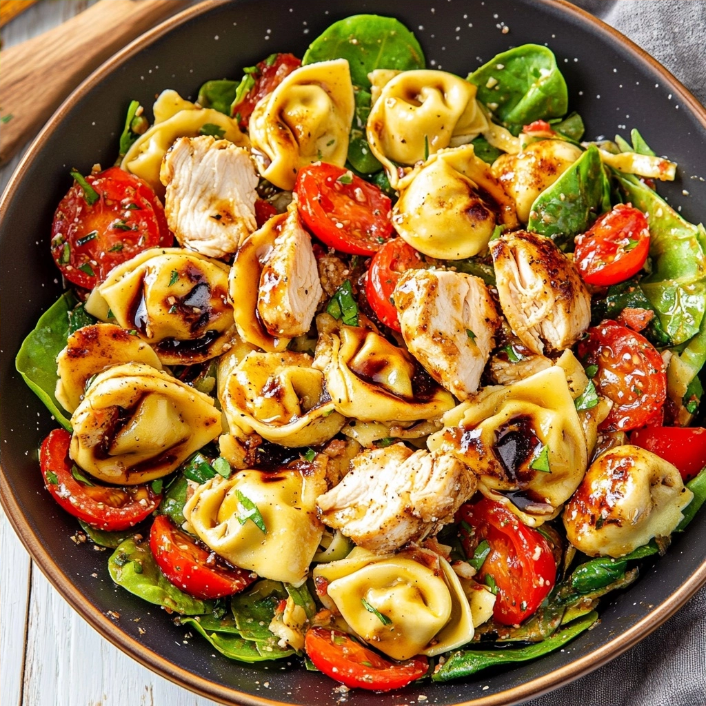 Balsamic Chicken Tortellini Salad