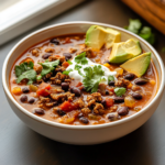 Ground Beef Taco Soup with Black Beans