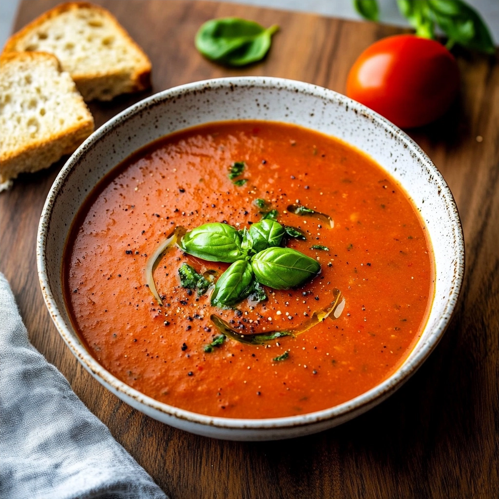 Homemade Roasted Tomato Basil Soup