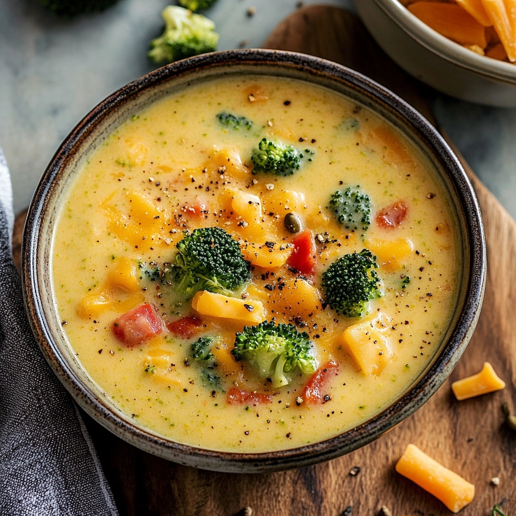 Broccoli Cheddar Soup Loaded With Vegetables