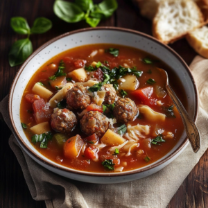Hearty and Nourishing Italian Meatball Soup