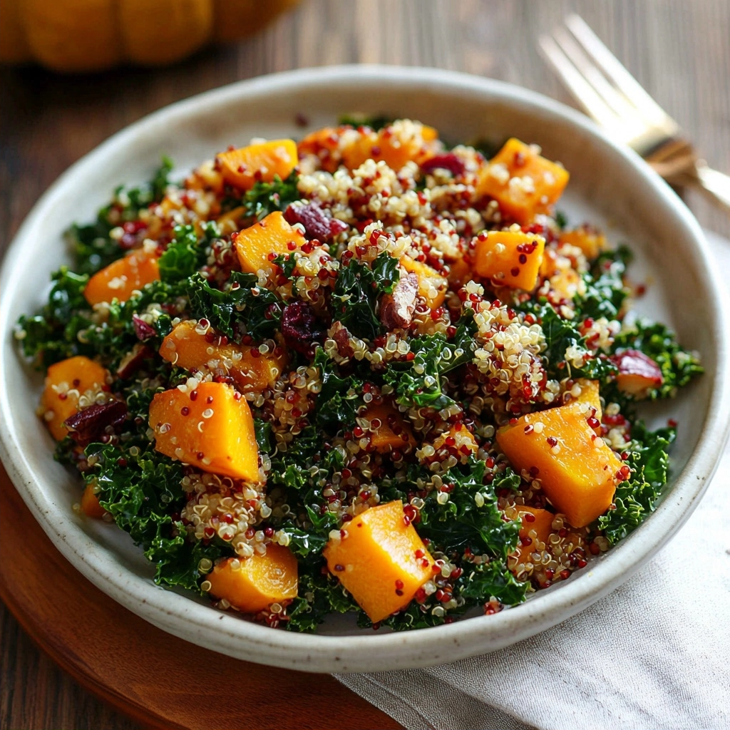 Roasted Butternut Squash Salad with Kale and Quinoa