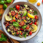 Mediterranean Quinoa Salad With Lemon Basil Dressing