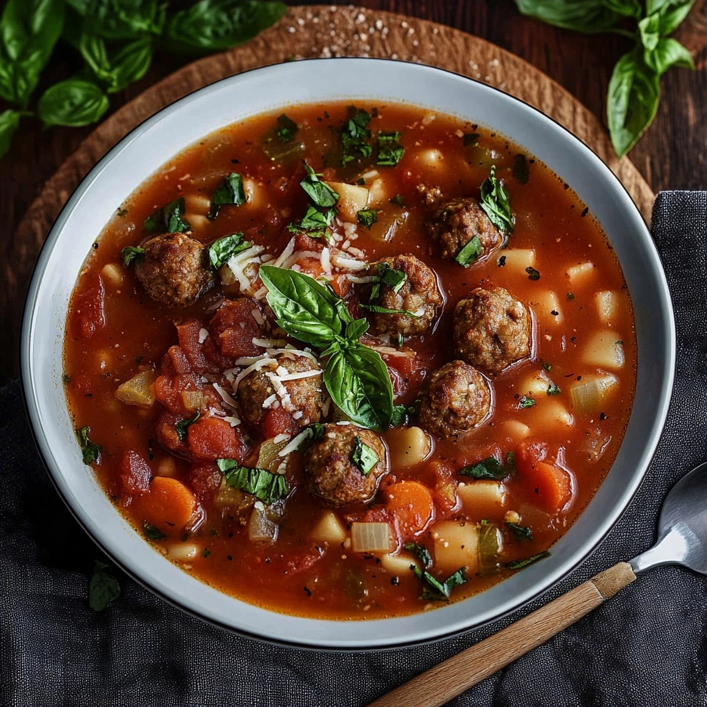Hearty and Healthy Italian Meatball Soup