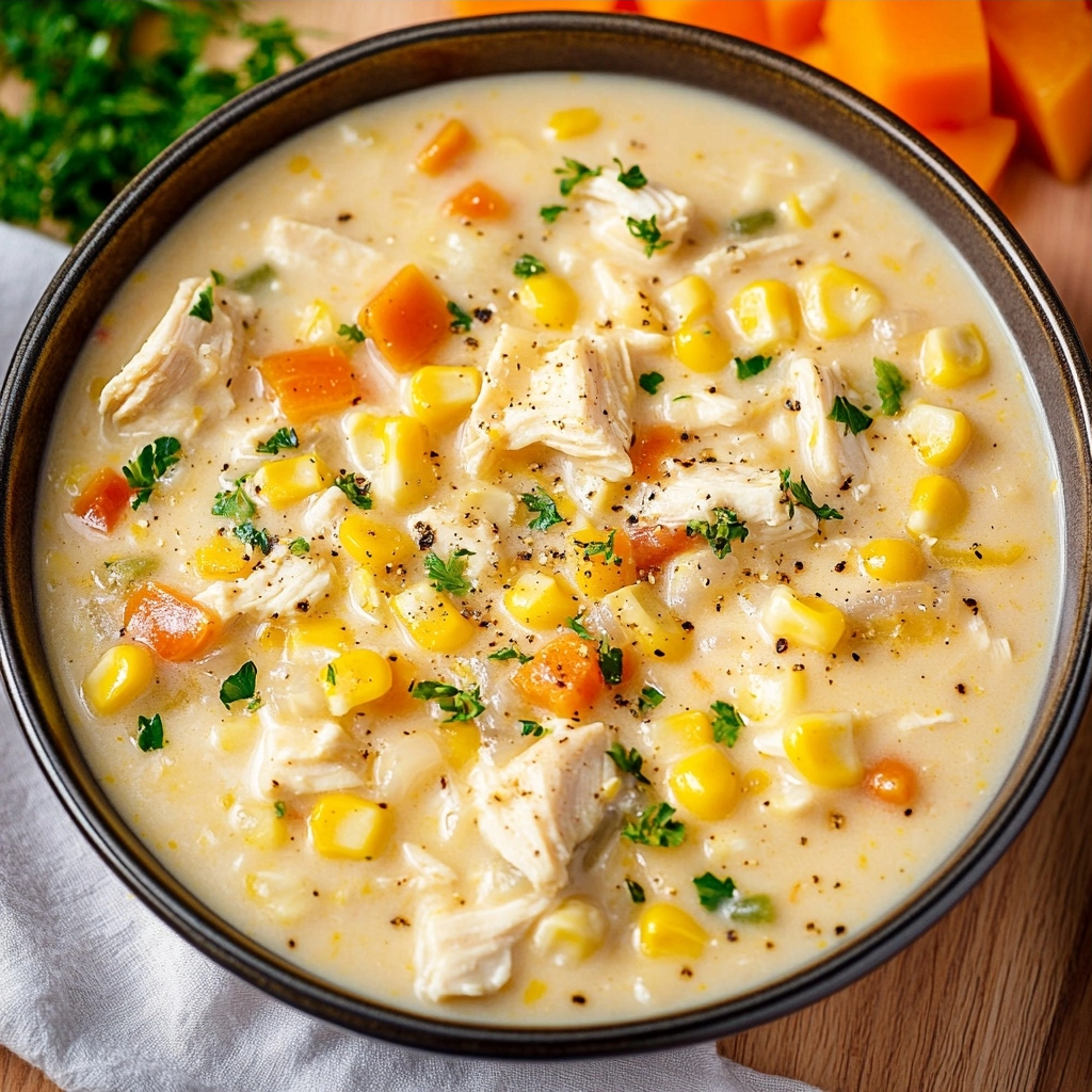 Creamy Crock Pot Chicken Corn Soup