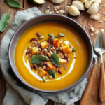 Autumn Harvest Soup with Roasted Squash Seeds